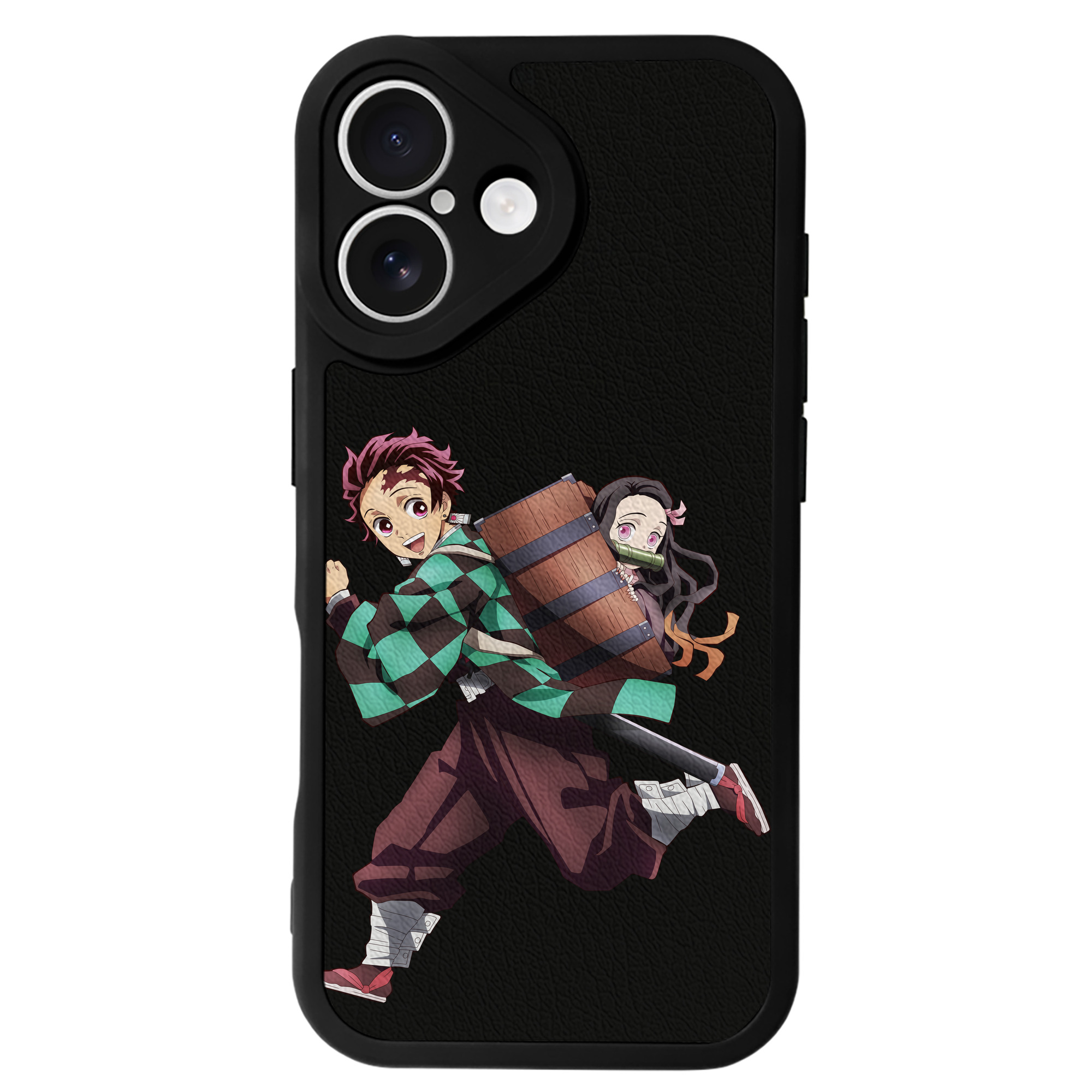 （画像用） 鬼滅の刃 竈門 炭治郎／かまど たんじろう Kamado Tanjirou 【iPhone 16シリーズ対応】シリコンスマホケース（レザー調） 材質：シリコン